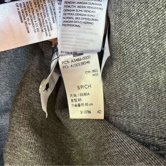 NWT Levi's Denim Jacket Sherpa Fleece Baby Bubble Trucker Jacket Dark Wash Small - Picture 10 of 13